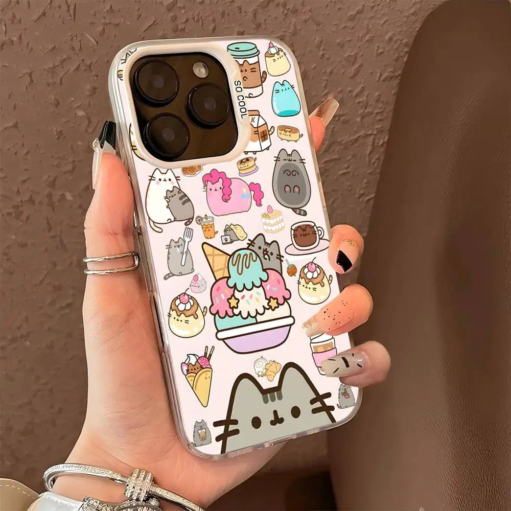 Etui na iPhone z Kotem Pusheen | Silikonowe, Matowe, Antyuderzeniowe