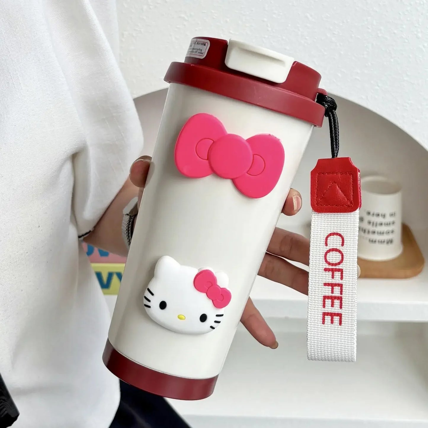 Kubek Termiczny Hello Kitty – Butelka ze Słomką 500ml