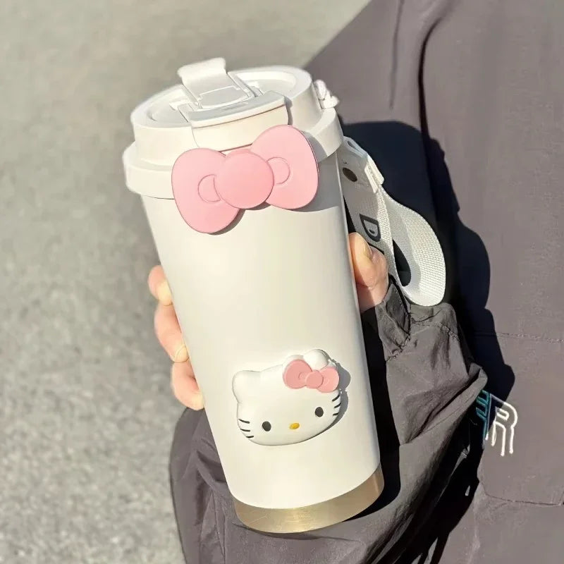 Kubek Termiczny Hello Kitty – Butelka ze Słomką 500ml