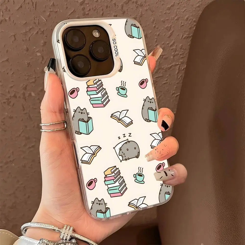 Etui na iPhone z Kotem Pusheen | Silikonowe, Matowe, Antyuderzeniowe