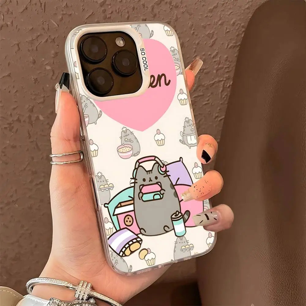 Etui na iPhone z Kotem Pusheen | Silikonowe, Matowe, Antyuderzeniowe