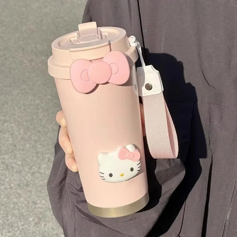 Kubek Termiczny Hello Kitty – Butelka ze Słomką 500ml