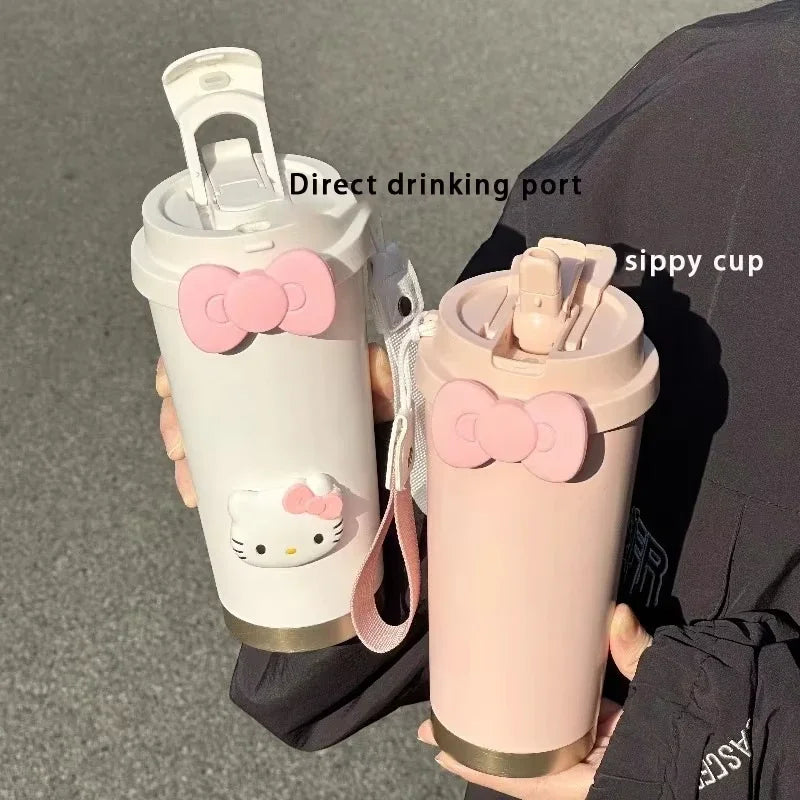 Kubek Termiczny Hello Kitty – Butelka ze Słomką 500ml
