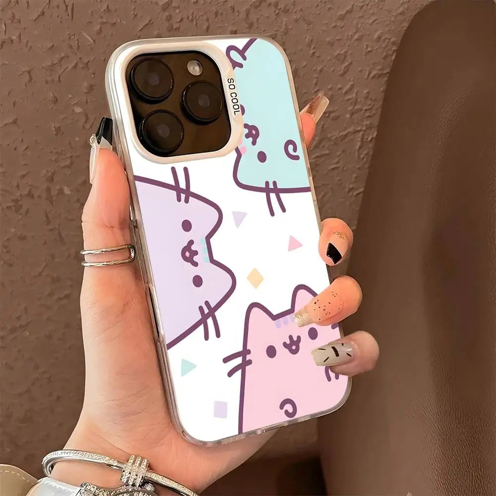 Etui na iPhone z Kotem Pusheen | Silikonowe, Matowe, Antyuderzeniowe