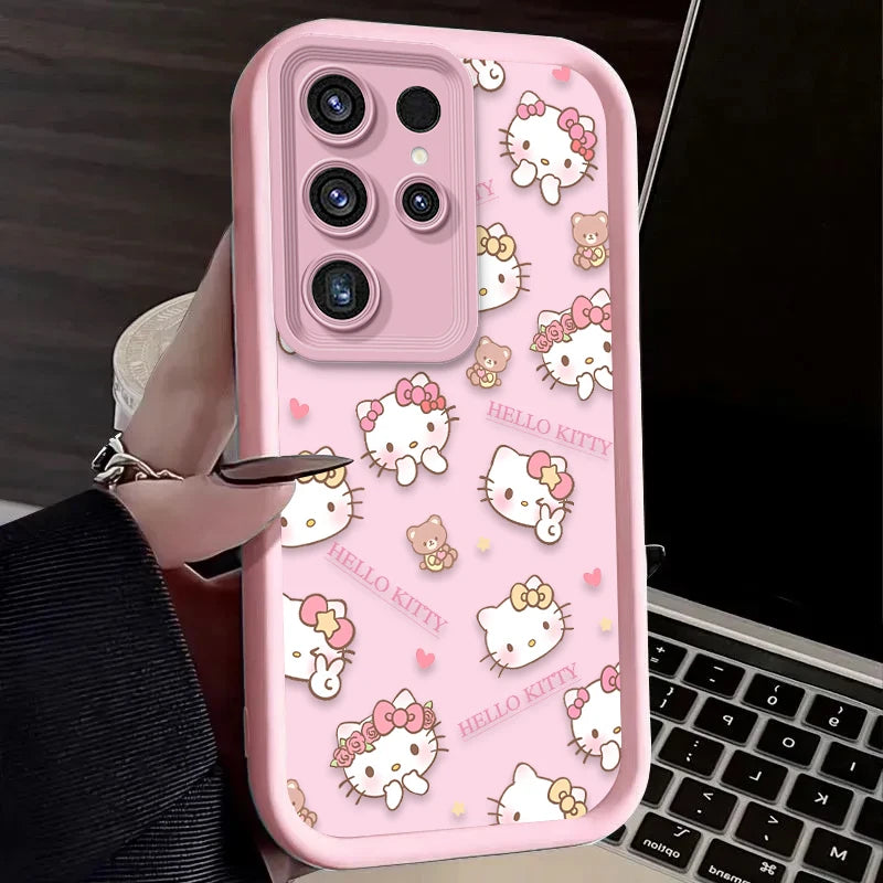 Etui Hello Kitty na Samsung – Różowe Kawaii | Galaxy S25, S24, S23, A56, A36 i więcej