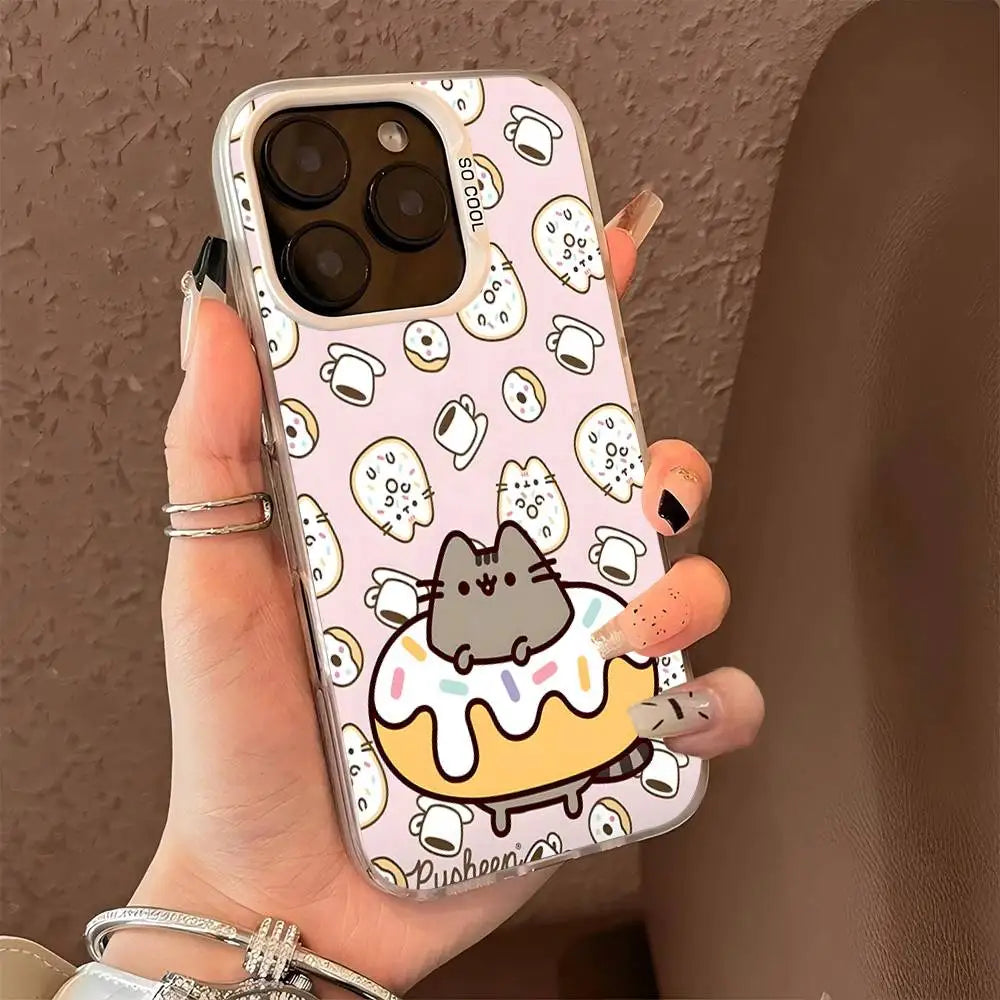 Etui na iPhone z Kotem Pusheen | Silikonowe, Matowe, Antyuderzeniowe