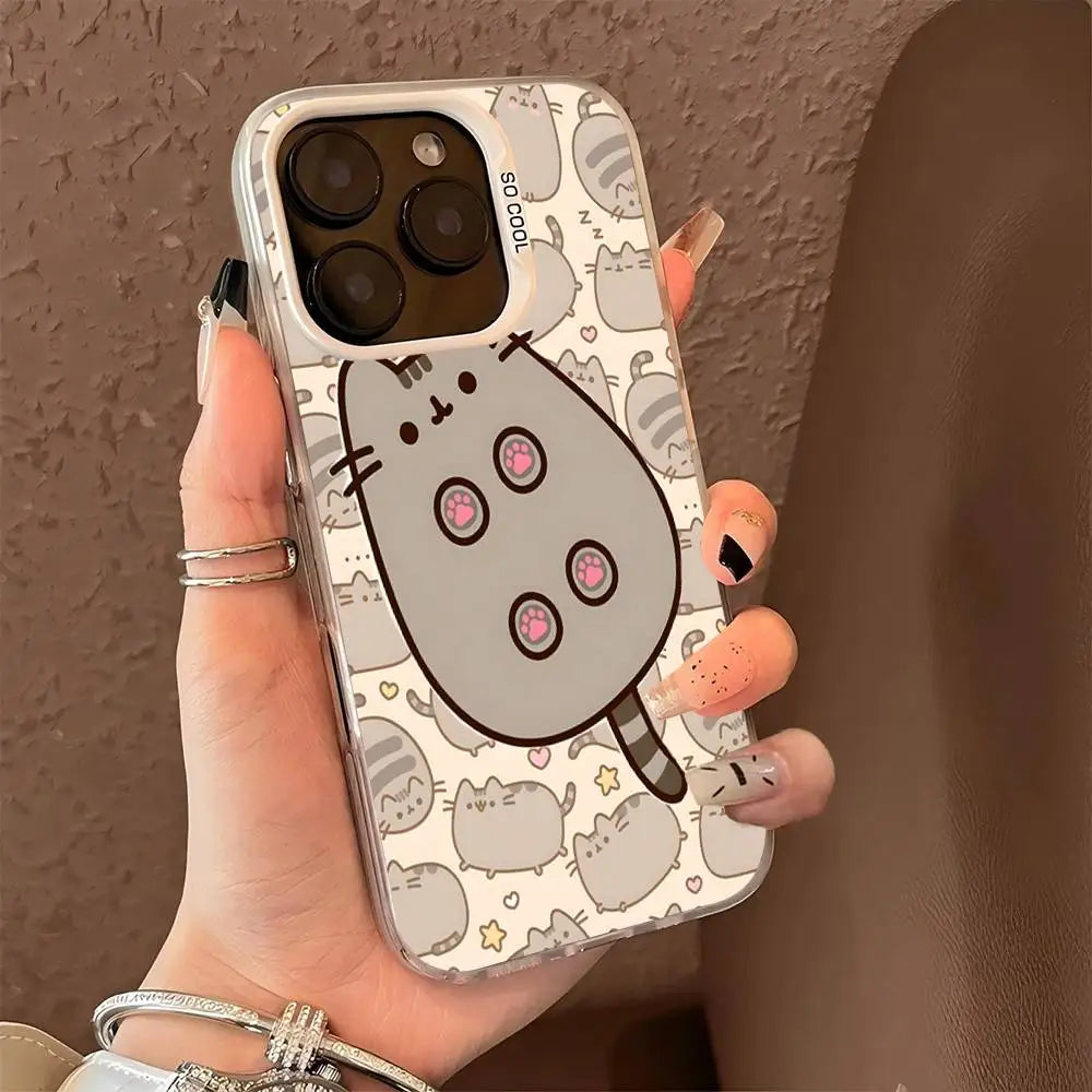Etui na iPhone z Kotem Pusheen | Silikonowe, Matowe, Antyuderzeniowe