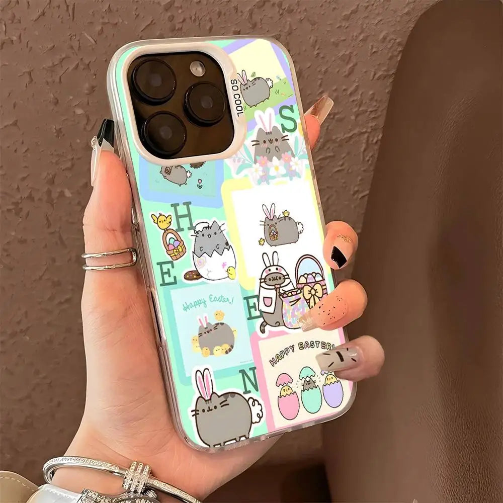Etui na iPhone z Kotem Pusheen | Silikonowe, Matowe, Antyuderzeniowe