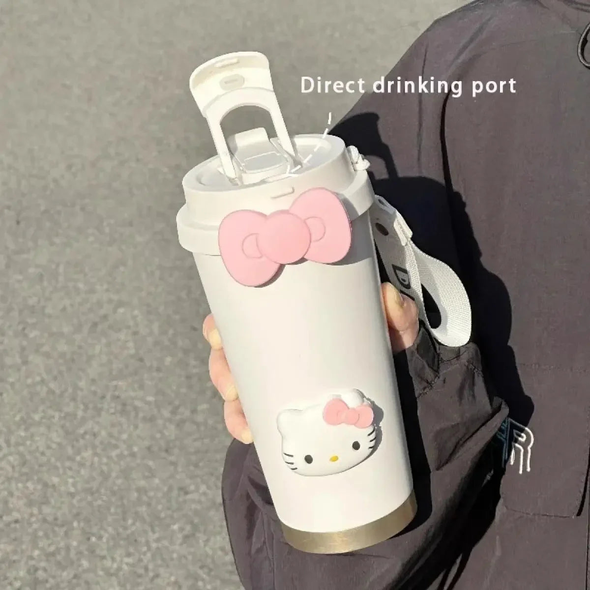 Kubek Termiczny Hello Kitty – Butelka ze Słomką 500ml