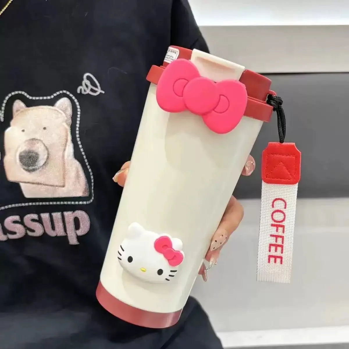 Kubek Termiczny Hello Kitty – Butelka ze Słomką 500ml