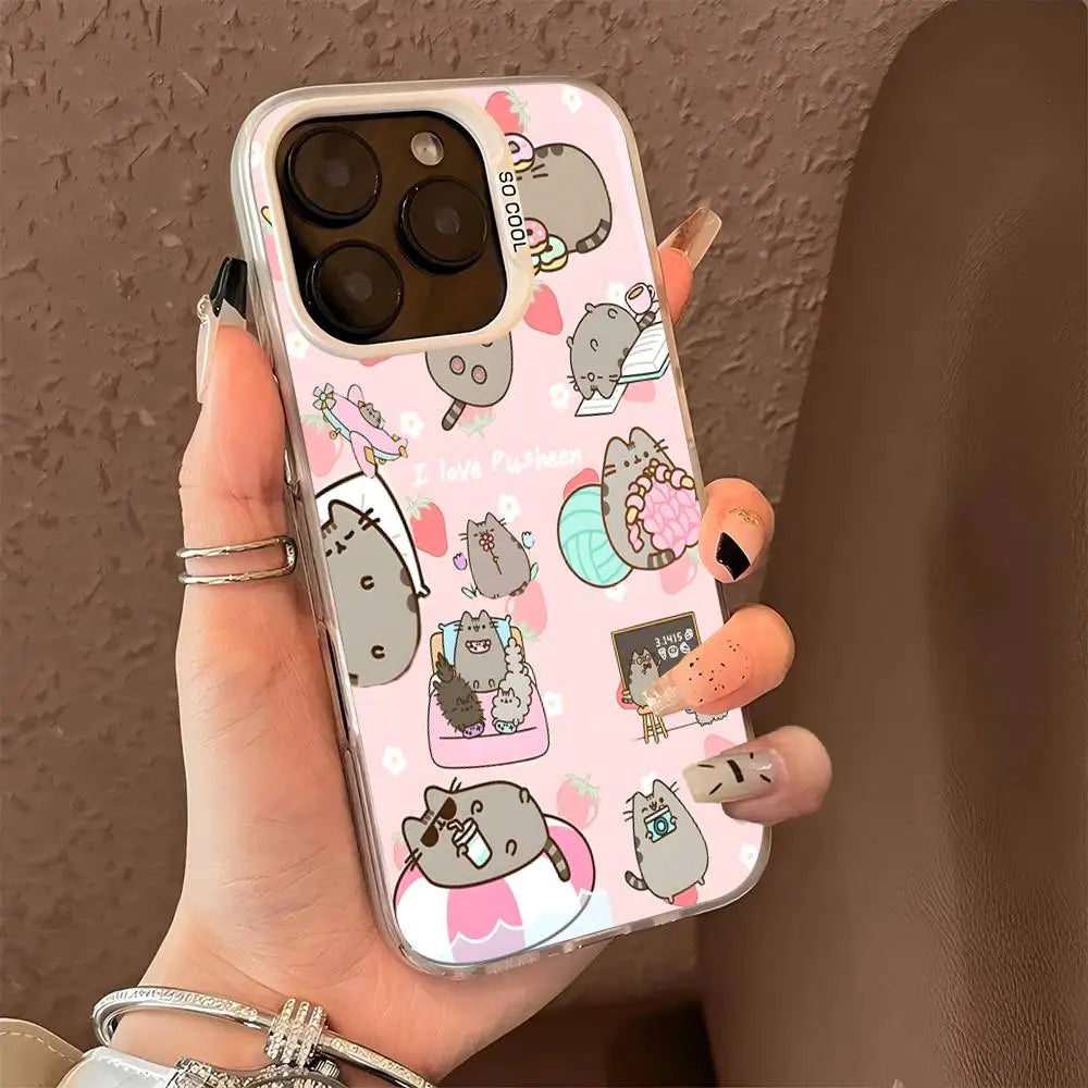 Etui na iPhone z Kotem Pusheen | Silikonowe, Matowe, Antyuderzeniowe