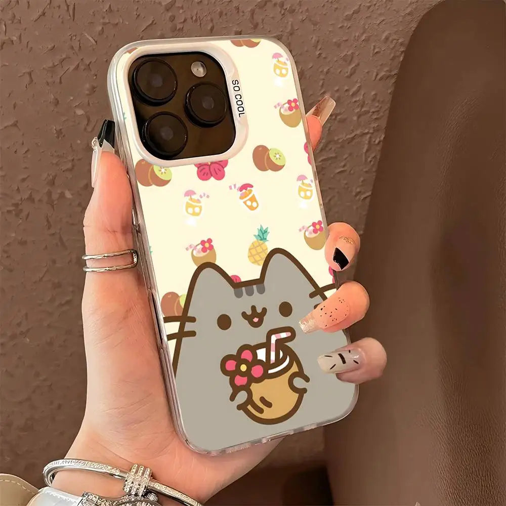 Etui na iPhone z Kotem Pusheen | Silikonowe, Matowe, Antyuderzeniowe